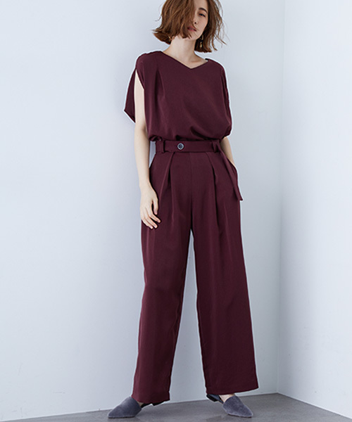 STUDIOUS（ステュディオス）の「ピーチセミワイドベルトパンツ（その他パンツ・レディース・ベージュ/ネイビー/バーガンディー・1/0）」の22枚目の写真