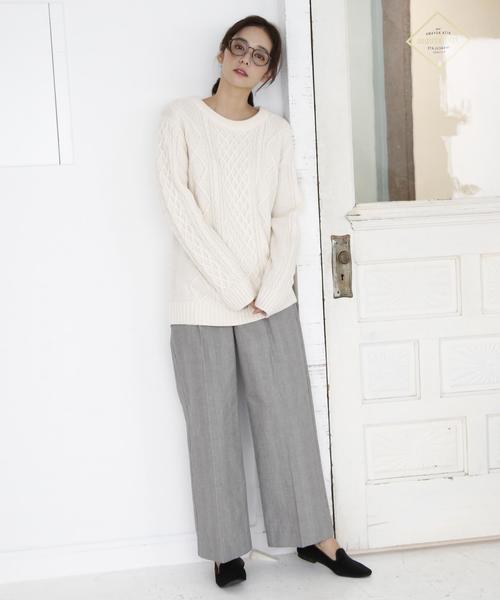 coen(コーエン)の「グレンチェックワイドパンツ(その他パンツ・レディース・グレー/ブラウン・SMALL/MEDIUM/LARGE)」の16枚目の写真