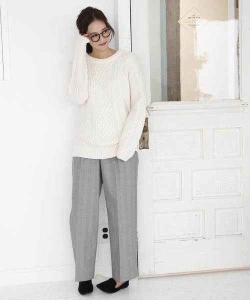 coen(コーエン)の「グレンチェックワイドパンツ(その他パンツ・レディース・グレー/ブラウン・SMALL/MEDIUM/LARGE)」の17枚目の写真