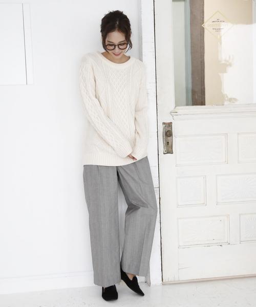 coen(コーエン)の「グレンチェックワイドパンツ(その他パンツ・レディース・グレー/ブラウン・SMALL/MEDIUM/LARGE)」の18枚目の写真