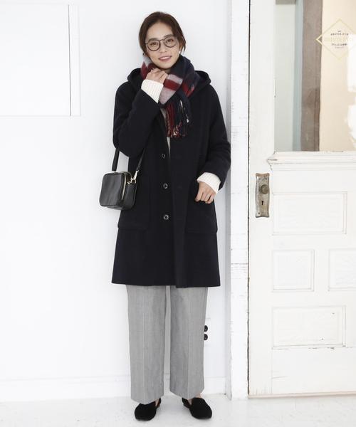 coen(コーエン)の「グレンチェックワイドパンツ(その他パンツ・レディース・グレー/ブラウン・SMALL/MEDIUM/LARGE)」の9枚目の写真