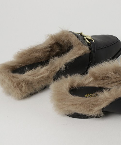 KOBE LETTUCE（コウベレタス）の「ビット金具ファーバブーシュフラットシューズ（その他シューズ・レディース・レッド系その他/ブラック/ブラック系その他/ベージュ・L/LL/M/S）」の10枚目の写真