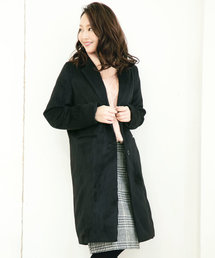 KOBE LETTUCE | 選べる2type[中綿裏地/ファー裏地]冬の寒さからあなたを守る暖かアウター！シンプルロングチェスターコート/レディース[K724]神戸レタス(チェスターコート)