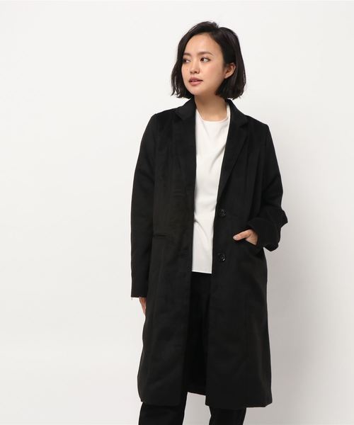 KOBE LETTUCE（コウベレタス）の「シンプルロングチェスターコート（チェスターコート・レディース・ホワイト系その他/ブラック系その他/グレー系その他/ベージュ系その他/ホワイト系その他2/ブラック系その他2/グレー系その他3/ベージュ系その他2・FREE）」の4枚目の写真