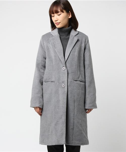 KOBE LETTUCE（コウベレタス）の「シンプルロングチェスターコート（チェスターコート・レディース・ホワイト系その他/ブラック系その他/グレー系その他/ベージュ系その他/ホワイト系その他2/ブラック系その他2/グレー系その他3/ベージュ系その他2・FREE）」の12枚目の写真