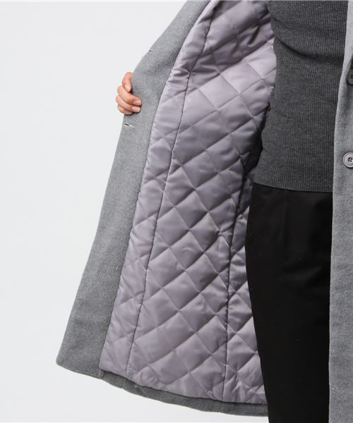 KOBE LETTUCE（コウベレタス）の「シンプルロングチェスターコート（チェスターコート・レディース・ホワイト系その他/ブラック系その他/グレー系その他/ベージュ系その他/ホワイト系その他2/ブラック系その他2/グレー系その他3/ベージュ系その他2・FREE）」の9枚目の写真