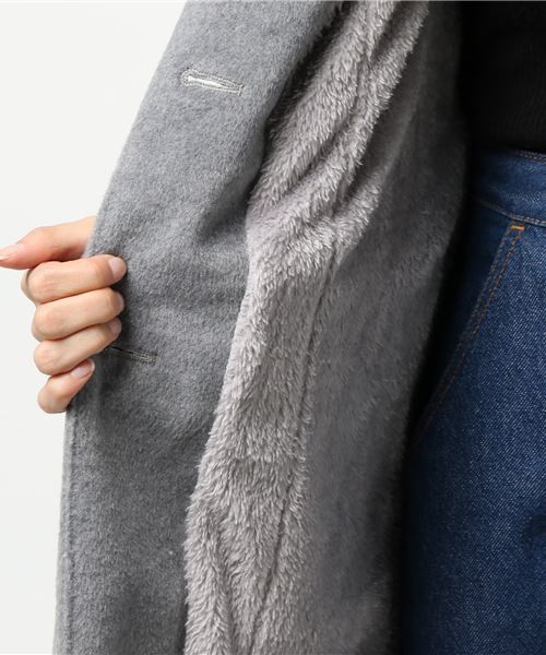 KOBE LETTUCE（コウベレタス）の「シンプルロングチェスターコート（チェスターコート・レディース・ホワイト系その他/ブラック系その他/グレー系その他/ベージュ系その他/ホワイト系その他2/ブラック系その他2/グレー系その他3/ベージュ系その他2・FREE）」の18枚目の写真