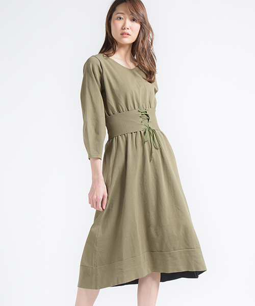Droite Lautreamont ドロワットロートレアモン の サッシュベルト付きニットワンピース ワンピース Wear