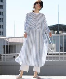 美品★ユナイテッドアローズ　フィット＆フレア ストライプ マキシワンピース　S 美品☆ユナイテッドアローズ フィット＆フレア ストライプ