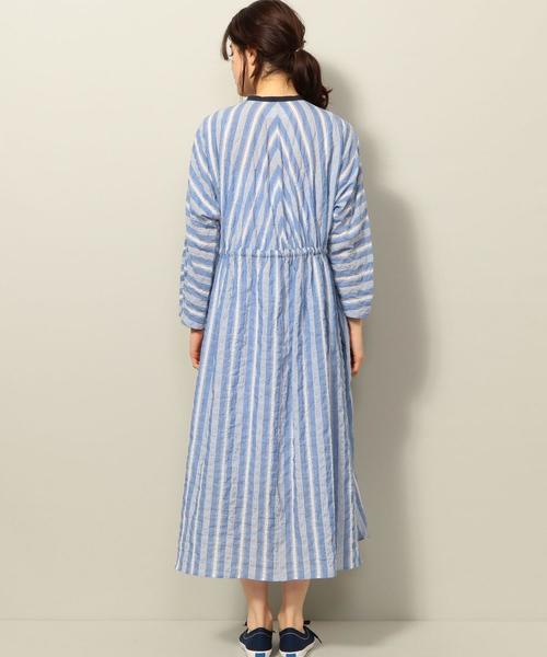 美品★ユナイテッドアローズ　フィット＆フレア ストライプ マキシワンピース　S 美品☆ユナイテッドアローズ フィット＆フレア ストライプ