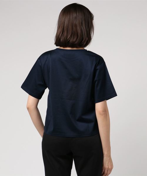 un dix cors（アンディコール）の「シルケット天竺Tシャツ（Tシャツ/カットソー・レディース・ホワイト/ライトベージュ/ネイビー/パープル・ﾌﾘ-）」の5枚目の写真