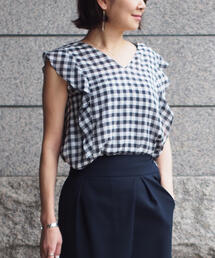 Jewel Changes | JOC チェック 袖フリル ブラウス②(シャツ/ブラウス)
