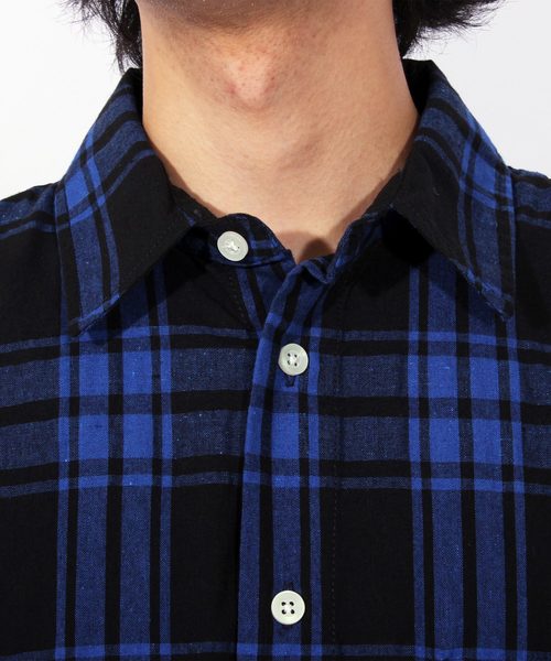 8(eight)(エイト)の「チェック ビッグシャツ ビッグシルエット バッグプリント(シャツ/ブラウス・メンズ・ブラック/レッド/ブルー・MEDIUM/LARGE)」の10枚目の写真