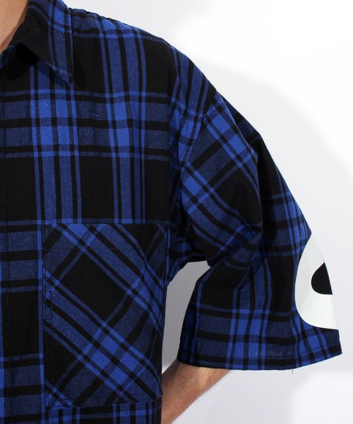 8(eight)(エイト)の「チェック ビッグシャツ ビッグシルエット バッグプリント(シャツ/ブラウス・メンズ・ブラック/レッド/ブルー・MEDIUM/LARGE)」の12枚目の写真