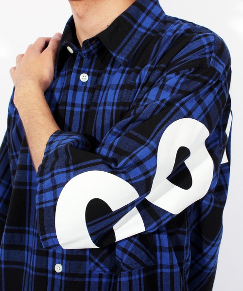 8(eight)(エイト)の「チェック ビッグシャツ ビッグシルエット バッグプリント(シャツ/ブラウス・メンズ・ブラック/レッド/ブルー・MEDIUM/LARGE)」の13枚目の写真