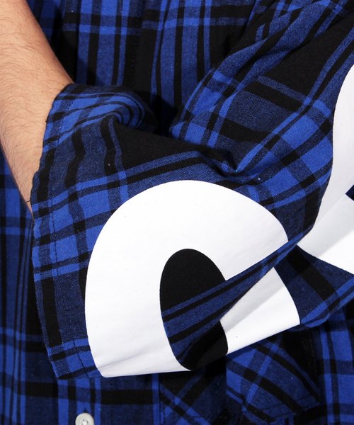 8(eight)(エイト)の「チェック ビッグシャツ ビッグシルエット バッグプリント(シャツ/ブラウス・メンズ・ブラック/レッド/ブルー・MEDIUM/LARGE)」の14枚目の写真