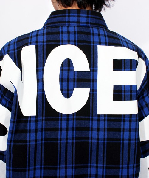 8(eight)(エイト)の「チェック ビッグシャツ ビッグシルエット バッグプリント(シャツ/ブラウス・メンズ・ブラック/レッド/ブルー・MEDIUM/LARGE)」の19枚目の写真