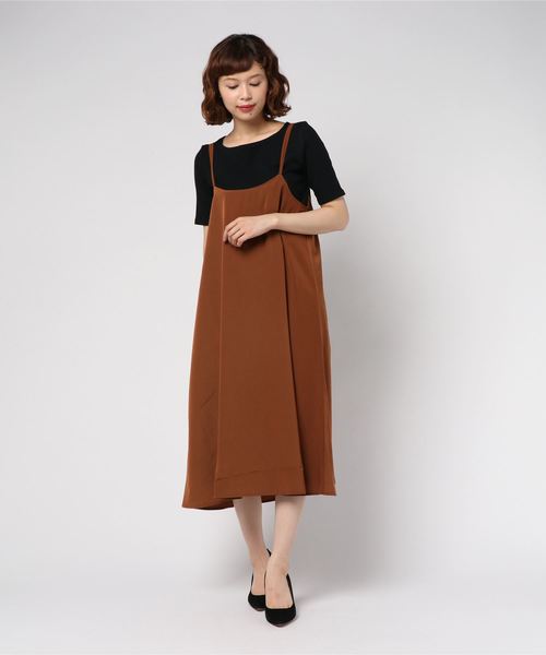 earth music&ecology（アースミュージックアンドエコロジー）の「SET2点 キャミワンピース+リブプルオーバー ○（ワンピース・レディース・ブラック/ドット/ライトブラウン・FREE）」の20枚目の写真