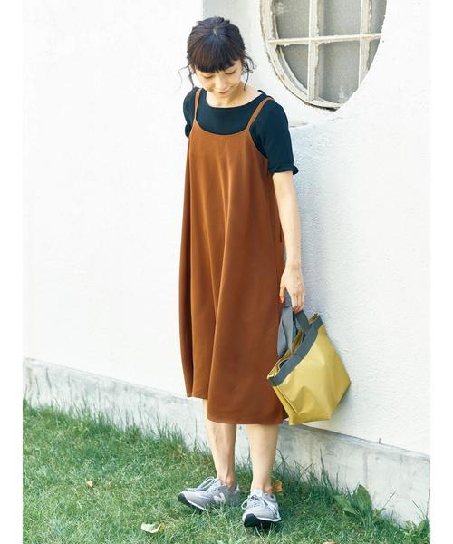 earth music&ecology（アースミュージックアンドエコロジー）の「SET2点 キャミワンピース+リブプルオーバー ○（ワンピース・レディース・ブラック/ドット/ライトブラウン・FREE）」の22枚目の写真