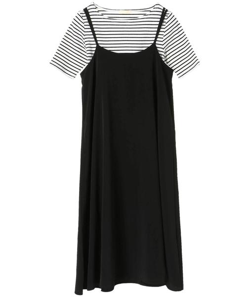 earth music&ecology（アースミュージックアンドエコロジー）の「SET2点 キャミワンピース+リブプルオーバー ○（ワンピース・レディース・ブラック/ドット/ライトブラウン・FREE）」の4枚目の写真