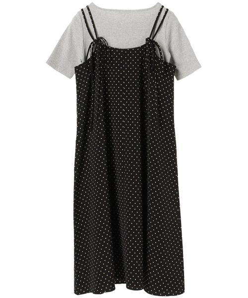 earth music&ecology（アースミュージックアンドエコロジー）の「SET2点 キャミワンピース+リブプルオーバー ○（ワンピース・レディース・ブラック/ドット/ライトブラウン・FREE）」の13枚目の写真