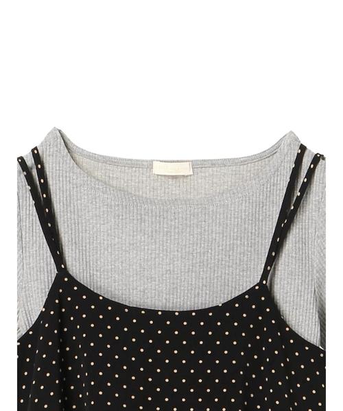 earth music&ecology（アースミュージックアンドエコロジー）の「SET2点 キャミワンピース+リブプルオーバー ○（ワンピース・レディース・ブラック/ドット/ライトブラウン・FREE）」の14枚目の写真