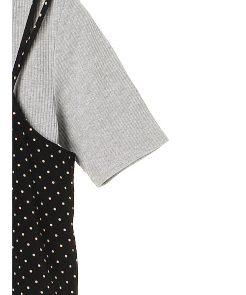 earth music&ecology（アースミュージックアンドエコロジー）の「SET2点 キャミワンピース+リブプルオーバー ○（ワンピース・レディース・ブラック/ドット/ライトブラウン・FREE）」の15枚目の写真