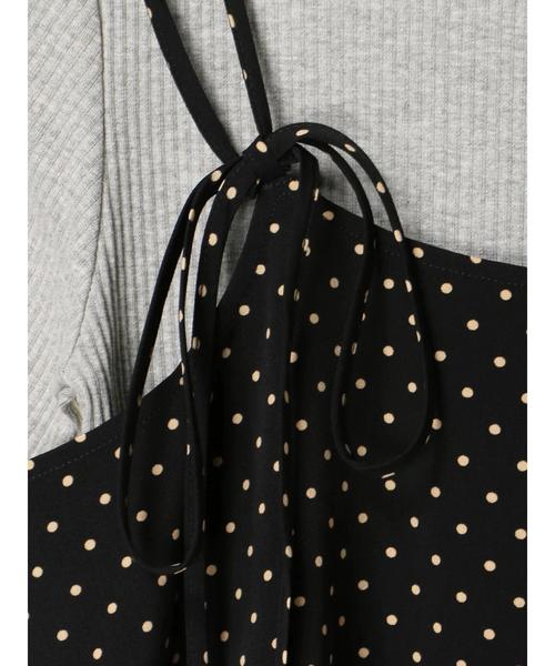 earth music&ecology（アースミュージックアンドエコロジー）の「SET2点 キャミワンピース+リブプルオーバー ○（ワンピース・レディース・ブラック/ドット/ライトブラウン・FREE）」の17枚目の写真