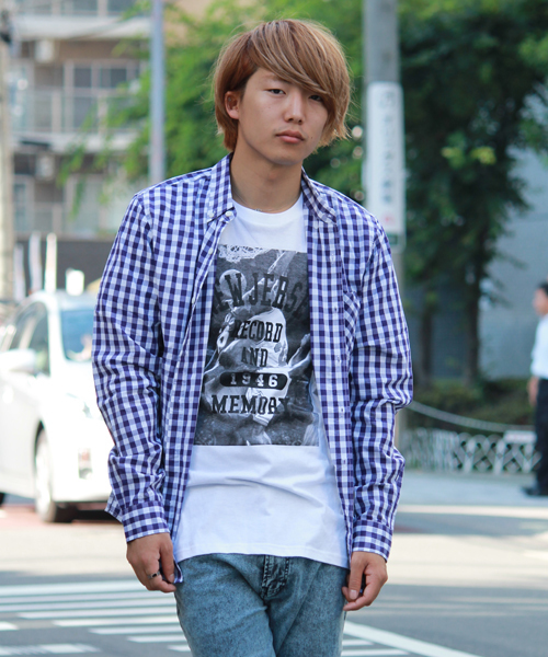 WEGO(ウィゴー)の「WEGO/ギンガムチェックシャツ(シャツ/ブラウス・メンズ・ブラック/グリーン/パープル・MEDIUM/LARGE)」の3枚目の写真