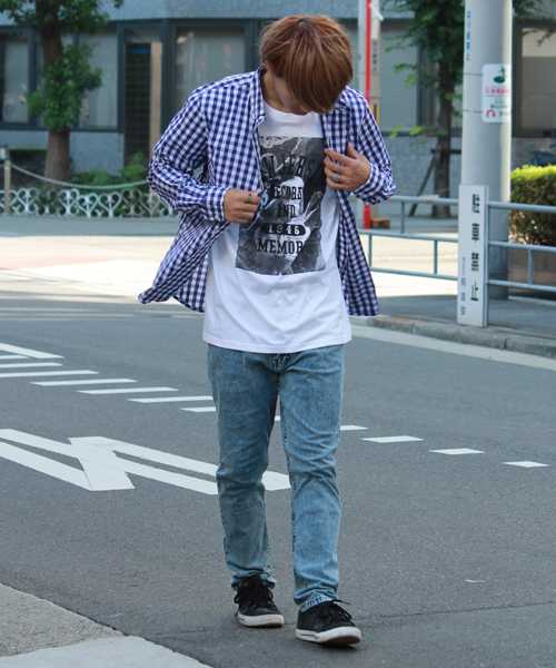 WEGO(ウィゴー)の「WEGO/ギンガムチェックシャツ(シャツ/ブラウス・メンズ・ブラック/グリーン/パープル・MEDIUM/LARGE)」の12枚目の写真