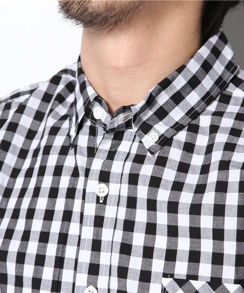 WEGO(ウィゴー)の「WEGO/ギンガムチェックシャツ(シャツ/ブラウス・メンズ・ブラック/グリーン/パープル・MEDIUM/LARGE)」の7枚目の写真