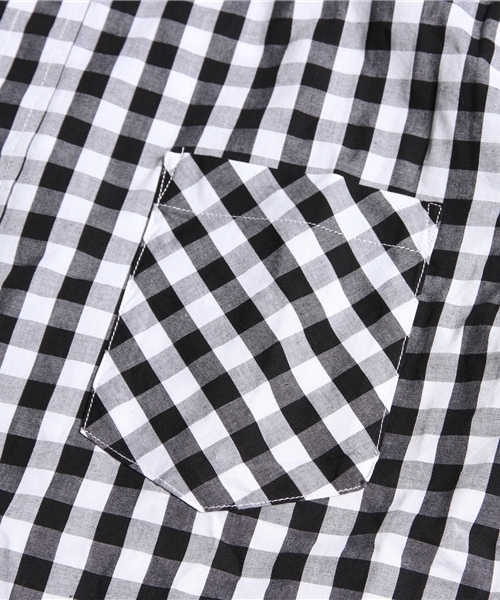 WEGO(ウィゴー)の「WEGO/ギンガムチェックシャツ(シャツ/ブラウス・メンズ・ブラック/グリーン/パープル・MEDIUM/LARGE)」の8枚目の写真