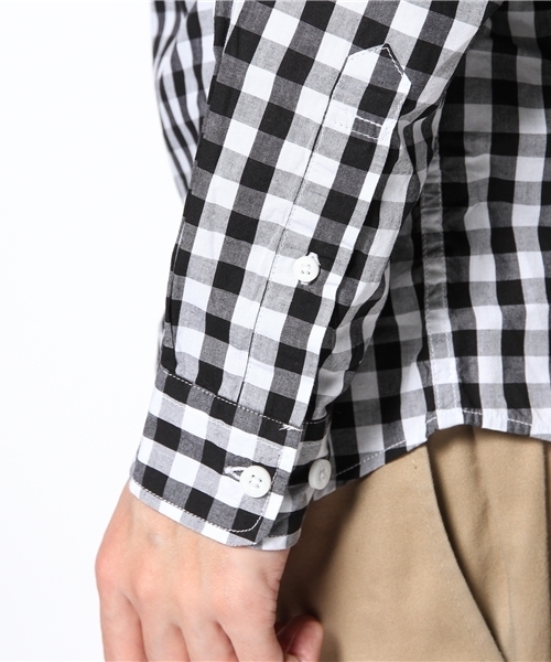 WEGO(ウィゴー)の「WEGO/ギンガムチェックシャツ(シャツ/ブラウス・メンズ・ブラック/グリーン/パープル・MEDIUM/LARGE)」の9枚目の写真