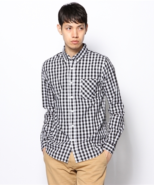 WEGO(ウィゴー)の「WEGO/ギンガムチェックシャツ(シャツ/ブラウス・メンズ・ブラック/グリーン/パープル・MEDIUM/LARGE)」の14枚目の写真