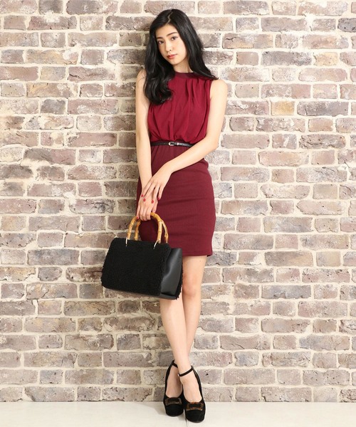 Delyle Noir デイライルノアール の チュールレイヤードリブワンピース ワンピース Wear