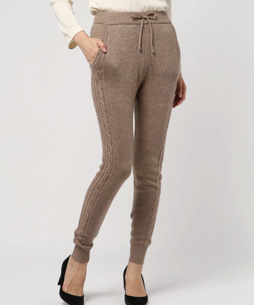レディース サイドケーブルパンツ EGOIST（エゴイスト）の「サイドケーブルニットジョギパンツ（その他