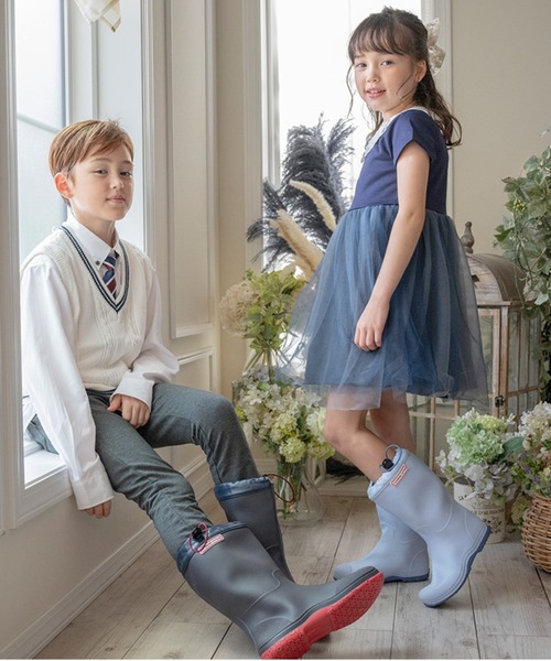 Catherine Cottage（キャサリンコテージ）の「折りたたみレインブーツ（レインシューズ・キッズ・ネイビー/カーキ/ブラック/ライラック/ピンク/サックスブルー/ネイビー系2/サックスブルー系2/ブラック系2/ミント/ブラウン/ベージュ・23/22/20/18/19/21/25/24）」の15枚目の写真