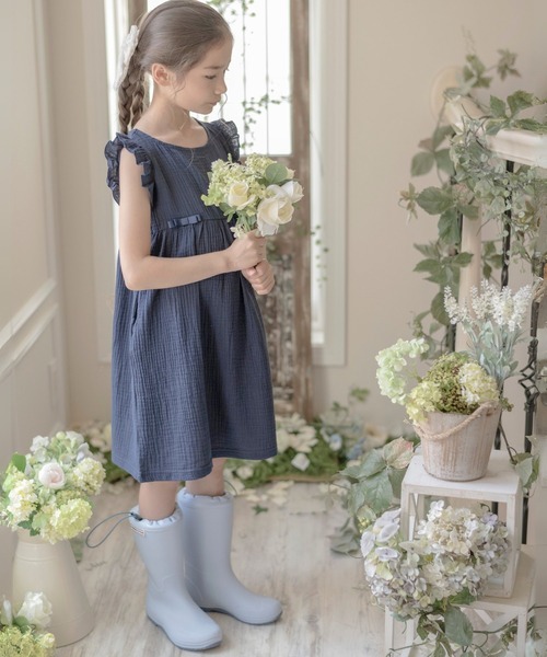 Catherine Cottage（キャサリンコテージ）の「折りたたみレインブーツ（レインシューズ・キッズ・ネイビー/カーキ/ブラック/ライラック/ピンク/サックスブルー/ネイビー系2/サックスブルー系2/ブラック系2/ミント/ブラウン/ベージュ・23/22/20/18/19/21/25/24）」の21枚目の写真