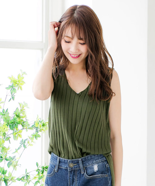 セール スリット入りvネックノースリーブリブニットトップス ニット セーター Julia Boutique ジュリアブティック のファッション通販 Zozotown