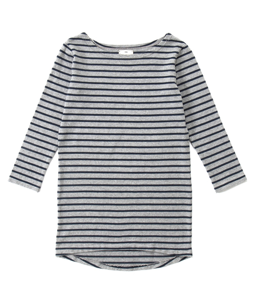 SEA（シー）の「VINTAGE ボーダーバスクシャツワンピース（ワンピース・レディース・バーガンディー/グレー・FREE）」の3枚目の写真