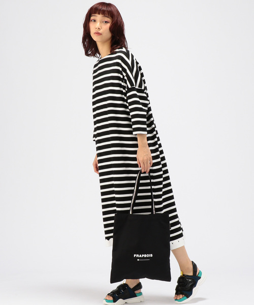 FRAPBOIS（フラボア）の「ロゴトート（トートバッグ・レディース・ブラック/キナリ・FREE）」の7枚目の写真