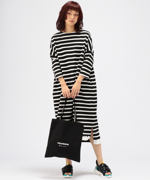 FRAPBOIS（フラボア）の「ロゴトート（トートバッグ・レディース・ブラック/キナリ・FREE）」の8枚目の写真