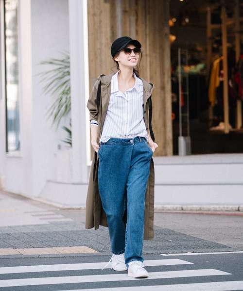 Munich（ミューニック）の「10.5ozデニムテーパードパンツ（デニムパンツ・レディース・ネイビー/ブルー・S/M/XS）」の3枚目の写真