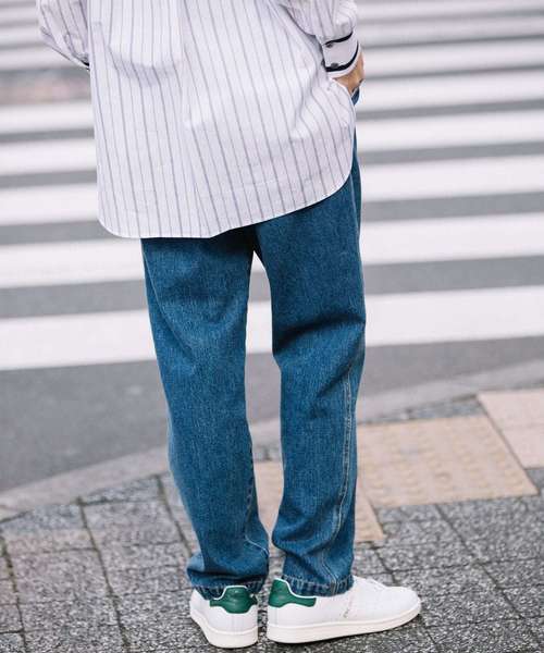 Munich（ミューニック）の「10.5ozデニムテーパードパンツ（デニムパンツ・レディース・ネイビー/ブルー・S/M/XS）」の5枚目の写真