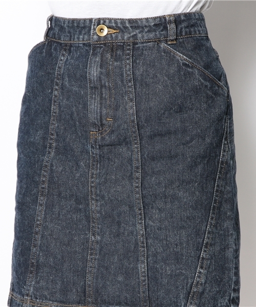 WEGO（ウィゴー）の「WEGO/デニム切替えスカート（デニムスカート・レディース・インディゴブルー/ライトインディゴブルー・FREE）」の3枚目の写真