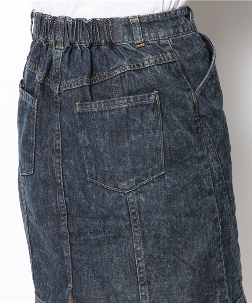 WEGO（ウィゴー）の「WEGO/デニム切替えスカート（デニムスカート・レディース・インディゴブルー/ライトインディゴブルー・FREE）」の4枚目の写真