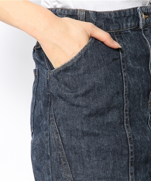 WEGO（ウィゴー）の「WEGO/デニム切替えスカート（デニムスカート・レディース・インディゴブルー/ライトインディゴブルー・FREE）」の5枚目の写真