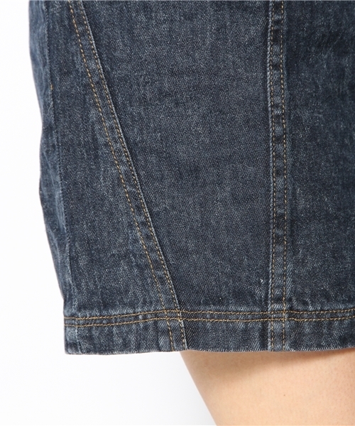 WEGO（ウィゴー）の「WEGO/デニム切替えスカート（デニムスカート・レディース・インディゴブルー/ライトインディゴブルー・FREE）」の6枚目の写真