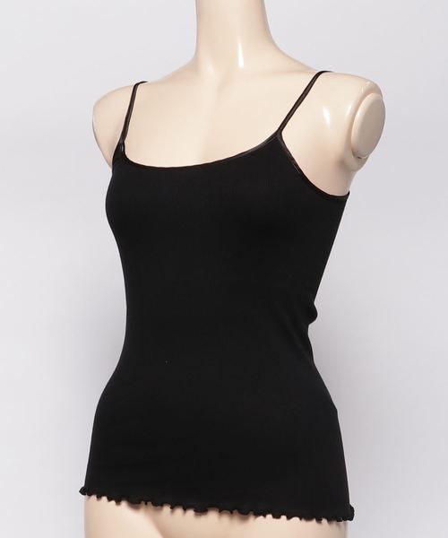 city（シティ）の「【CITY】コットンリブキャミソール（キャミソール・レディース・ブラック・1）」の2枚目の写真