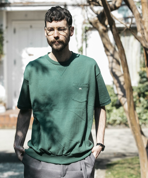 MR.OLIVE（ミスターオリーブ）の「12/1 EMERALD HEAVY WEIGHT PLAINSTITCH / SQUEEZING HEM T-SHIRT（Tシャツ/カットソー・メンズ・ネイビー/オフホワイト/ブラック/グリーン・MEDIUM/LARGE/SMALL）」の6枚目の写真